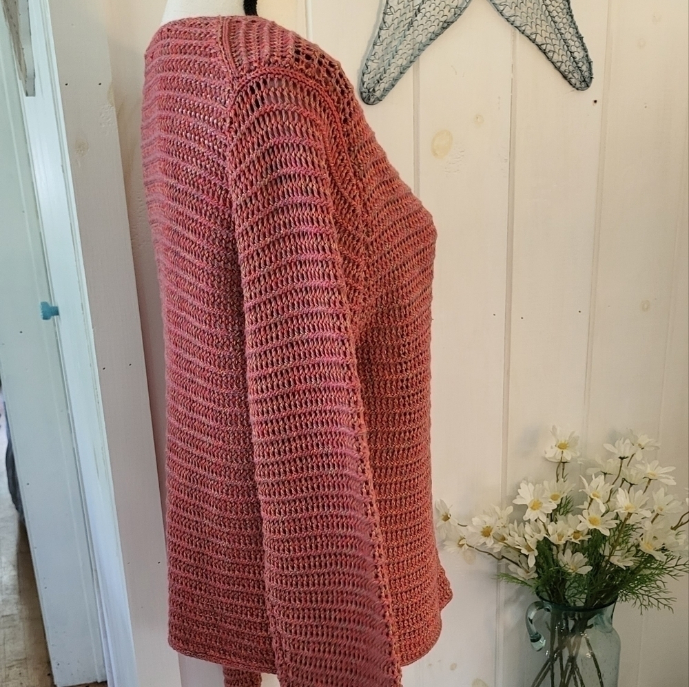 Vince Multicolor Marled Open Knit Button Cardigan - Picture 11 of 12